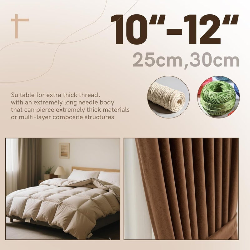 JUPEAN 2 Pcs Professional Upholstery Needles 12" Long Needle Tapestry Needle Leather Needles for Hand Stitching Large Sewing Needle for Repairing and Crafting Projects - Image 5
